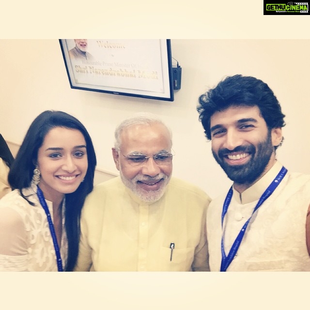 Shraddha Kapoor Instagram - This pic is going to be cherished forever!!! Got the most precious opportunity to meet our beloved PM yday! More power to him! #Modivate #NaMo @narendramodithepm