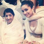 Shraddha Kapoor Instagram – Met wonderful Lata aaji last night after so long :) can’t believe I received flowers from her on stage! Magical!!!!