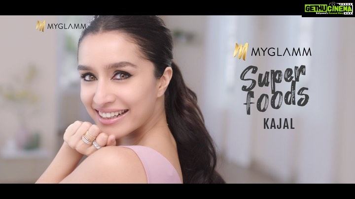 Shraddha Kapoor Instagram - This kajal is kohl-ing your name 😉 . No parabens? No mineral oil? #NoNasties? Hell yeah! Got myself a #kajal that is made from the goodness of nature! . Absolutely loving my current #makeup go-to: The #MyGlammSUPERFOODSKajal! Enriched with the goodness of Avocado Oil, Vitamin E, Goji Berry Extract, olive oil & sunflower seed oil, just one swipe makes me look #Glamm for 12 hours without irritating my eyes!💫💜 . #MyGlamm #MyGlammMakeup #SUPERFOODS #ad #colab