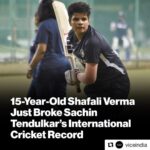 Shraddha Kapoor Instagram – #GirlPower #Inspiration ❤️👏🏼 ‘The teenage batswoman became the youngest Indian to score a half-century in international cricket, beating Tendulkar’s 30 year old record.’ #Repost @viceindia with @get_repost
・・・
Back in 2013, nine-year-old Shafali Verma accompanied her dad to witness Sachin Tendulkar’s final Ranji Trophy match. Here, she sat atop her father’s shoulders at the Bansi Lal stadium in Haryana, screeching at the top of her voice, “Sachin, Sachin!” as she cheered on the legendary cricket hero. And as fate would have it, the girl who once stanned Tendulkar has just gone on to smash his 30-year-old international cricket record. This also isn’t the first international record this teenage wonder from the city of Rohtak has broken. Head to the link in bio for all the deets, including Verma’s origin story which involved her disguising herself as a boy to train at cricket academies that wouldn’t allow girls admission. @shafalisverma17 #SachinTendulkar #Cricket #T20