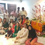 Shraddha Kapoor Instagram – When Ganpatti Bappa graces us.. and the whole family gets together.. in this photo though quite a few are missing #GanpattiBappaMorya #FamilyFirst 💫❤️