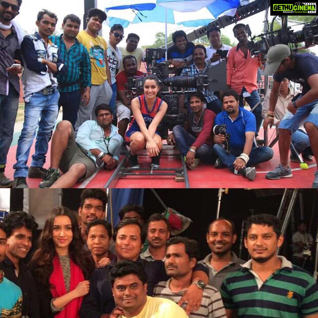 Shraddha Kapoor Instagram - The camera team! I know these guys from #Aashiqui2 & have worked with them again & again in the subsequent films. The heroes behind the lens. Their passion & integrity is unparalleled. Loved seeing their happy faces everyday. Will miss you guys. Until the next 1!!! #HALFGIRLFRIEND #19thMay ❤️