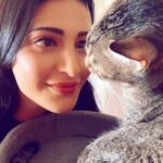 Shruti Haasan Instagram - The look of love - people misunderstand cats but they truly are the most loving and adorable it’s just that they’ve got their very own signature way of showing it 🐱 Clara is our whole world at home ♥️