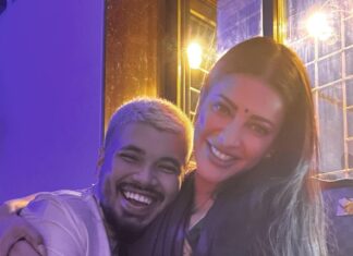 Shruti Haasan Instagram - An imperfect picture from our perfect Diwali ✨💫 wishing you and yours the best the brightest and all the blessings ! 🧿✨💥🪔 @santanu_hazarika_art #diwali #besttimever #thankful