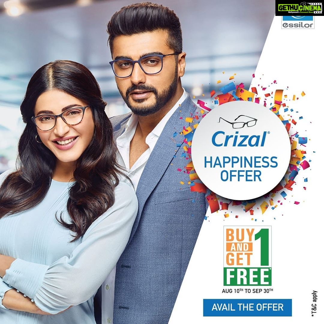 Shruti Haasan Instagram - The brand #Crizal that has redefined clear vision and eye protection are spreading smiles with it's 'buy one get one' offer. Grab the offer now. #ClearVision #ClearlyTheBest #CrizalHappinessOffer GO TO MY STORIES FOR MORE INFO π