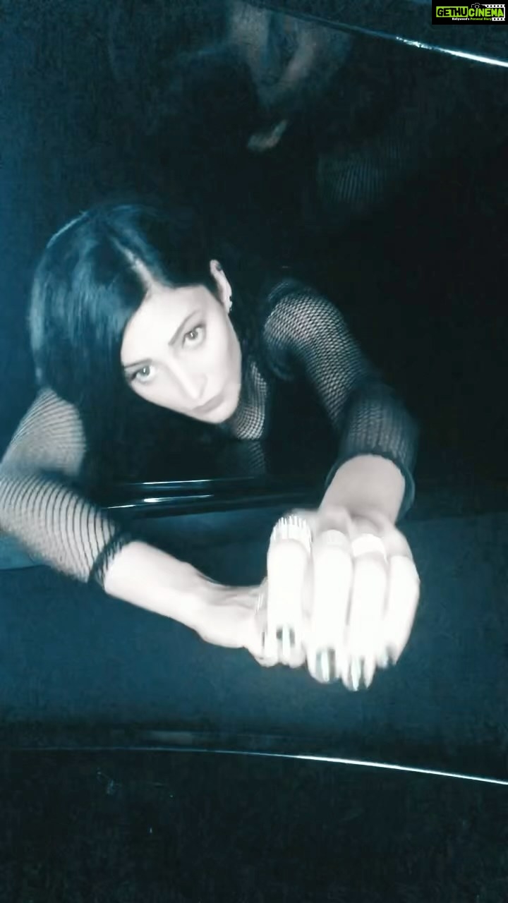 Shruti Haasan Instagram - I found these videos from 2020 of shooting edge - Back story time - I was all alone for months and months - no human contact and I was in this lovely albeit slightly scary house in Hyderabad In a black box I created for this - two phones , triggering music and the cameras and shooting all of this myself … this was around two am (not creepy at all) so many misfires before it was what it was ultimately - mind you I had zero intention of releasing this - I thought it’s going to sit in the vault with all the other songs ….so thankful for music and art in my life 🙏 ps- we obviously couldn’t use the shots with the tripod base, Adidas sliders or laptop wires showing 😂