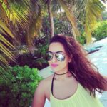 Sonakshi Sinha Instagram – Where theres so much blue… theres gotta be some green too ❤ #sunkissed under the maldivian sun!  #beautifulmaldives #sonastravels #islandgirl