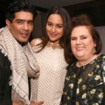 Sonakshi Sinha Instagram – Thank you for such a fun evening my dear @manishmalhotra05! It was such a pleasure meeting you @suzymenkesvogue! And of course thanks @viralbhayani for this lovely picture with these fashion legends! #aboutlastnight #aboutfashion