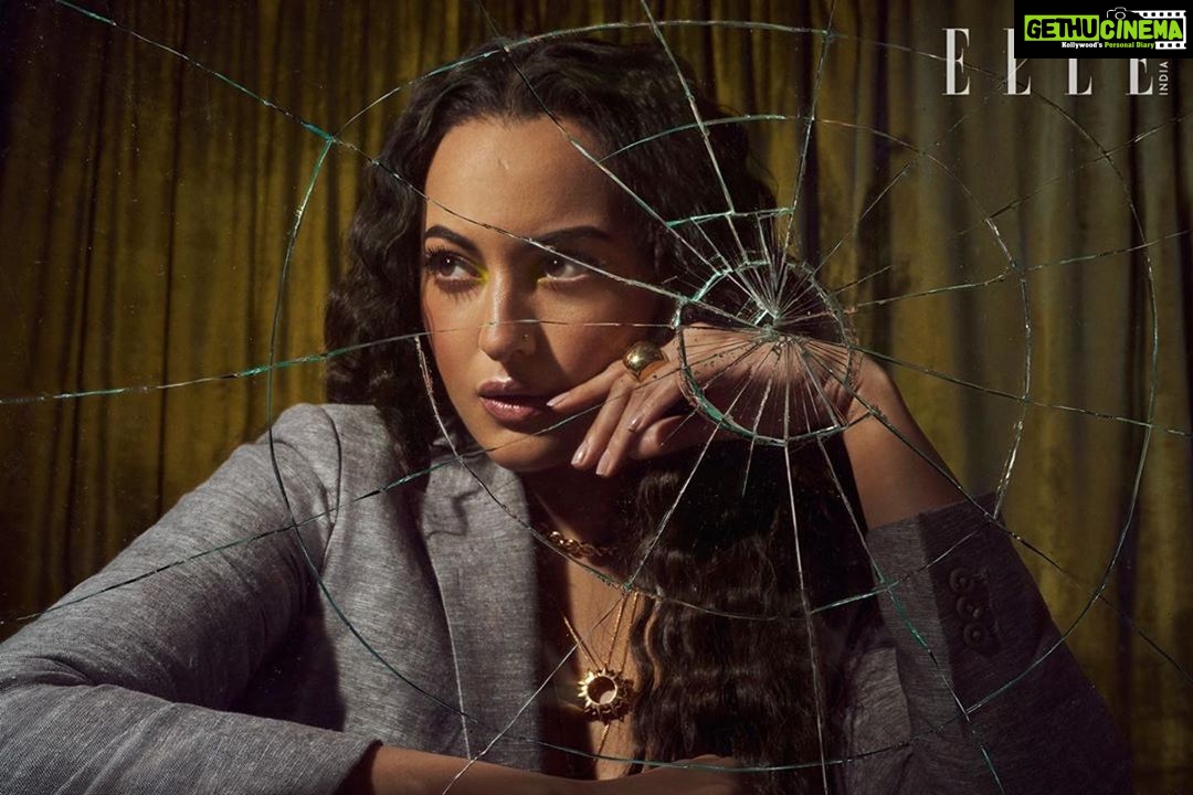 Sonakshi Sinha Instagram - #Repost @elleindia ・・・ “I have always been the one to push myself forward, no matter what people are saying about me. I’m very strong that way, I have the ability to look past it,” says our September digital cover star @aslisona. Tap on the link in bio for the full story. . On @aslisona: Blazer @marksandspencerindia. Shoes @louboutinworld. All jewellery @misho_designs. . Photographer: @colstonjulian / @sonyalpha Make-up: @savleenmanchanda Hair: @themadhurinakhale Styling: @samar.rajput05 Words: @manalishah_ Assisted by: @rupangigrover (styling) PR: @universal_communications . #ELLESeptember #SonakshiSinha #Bollywood #Celebrity