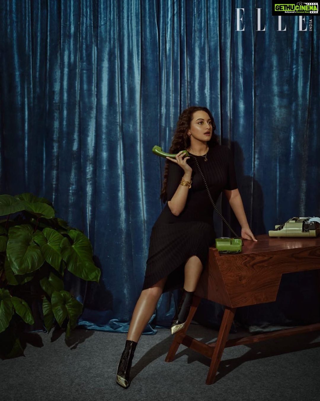 Sonakshi Sinha Instagram - Via @elleindia: “When I was younger, I would have really liked a role model to tell me that I’m beautiful just the way I am. So when I became an actor, I wanted to be that person for other girls. It feels really special when young girls today come up to me and say, ‘We want to be just like you’, ‘You’re so comfortable in your skin’. That’s the real achievement for me,” says our digital cover star @aslisona. Link in bio for more. . On @aslisona: Dress @marksandspencerindia. Shoes @louboutinworld. All jewellery @misho_designs. . Photographer: @colstonjulian Make-up: @savleenmanchanda Hair: @themadhurinakhale Styling: @samar.rajput05 Words: @manalishah_ Assisted by: @rupangigrover (styling) Actor's PR agency: @universal_communications . #ELLESeptember #SonakshiSinha #Bollywood #Celebrity