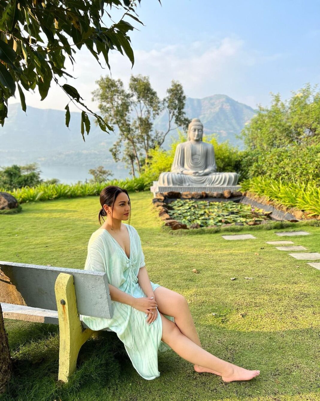 Sonakshi Sinha Instagram - Gautam Buddha said “Stop trying to calm the storm… calm yourself the storm will pass” so here i am finding some peace and calm at @atmantan 💙 With detox partner and photographer @sanamratansi 😂