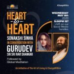 Sonakshi Sinha Instagram – In times like these where staying calm and positive is most important, im really looking forward to speaking with gurudev @srisriravishankar and seeking some answers! Will be asking him some of the questions you have sent me as well… tune in at 5 pm TODAY on my insta, facebook or twitter page!