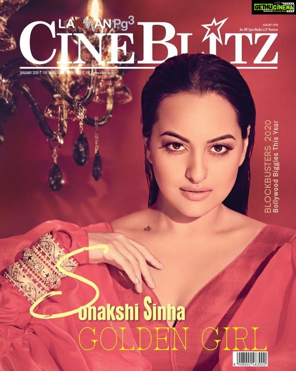 Sonakshi Sinha Instagram - Merry Christmas to everyone!!! Heres celebrating the essence of the festival with this cover shoot for @cineblitzofficial For January 2020 issue Photographed by - @thehouseofpixels Styled by - @mohitrai @miloni_s91 Makeup - @heemadattani Hair - @themadhurinakhale PR -@universal_communications