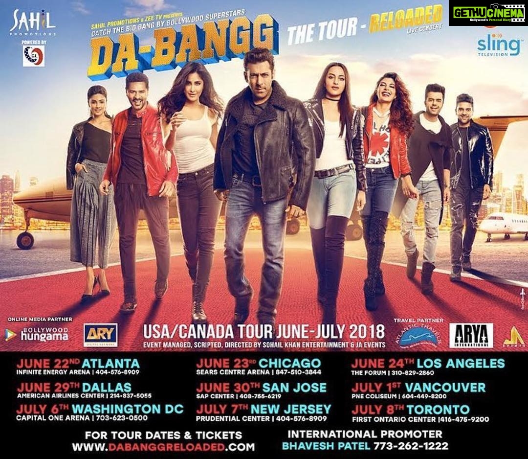 Sonakshi Sinha Instagram - #Repost @beingsalmankhan ・・・ June is here aur countdown shuru ho gaya hai. USA/Canada - the #DabanggTour coming very soon near you . #DabanggReloaded @DabanggReloaded2018 @zeeamericas @sahilpromotions @beingbhav @thejaevents @SohailKhanofficial