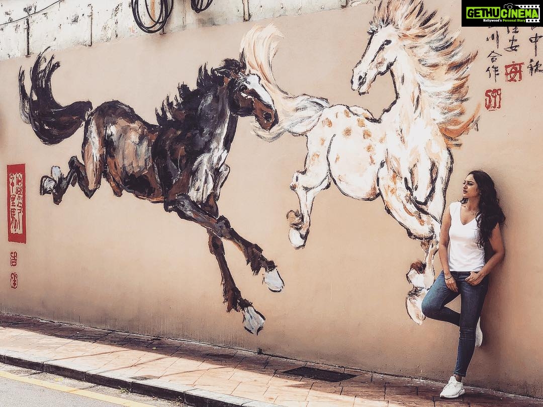 Sonakshi Sinha Instagram - Saw these horses and thought to myself “wish i was as wild and free”... only to realize, i am the one who’s wild and free, while they’re stuck on a wall! #streetart #mondaymusings #shootshennanigans
