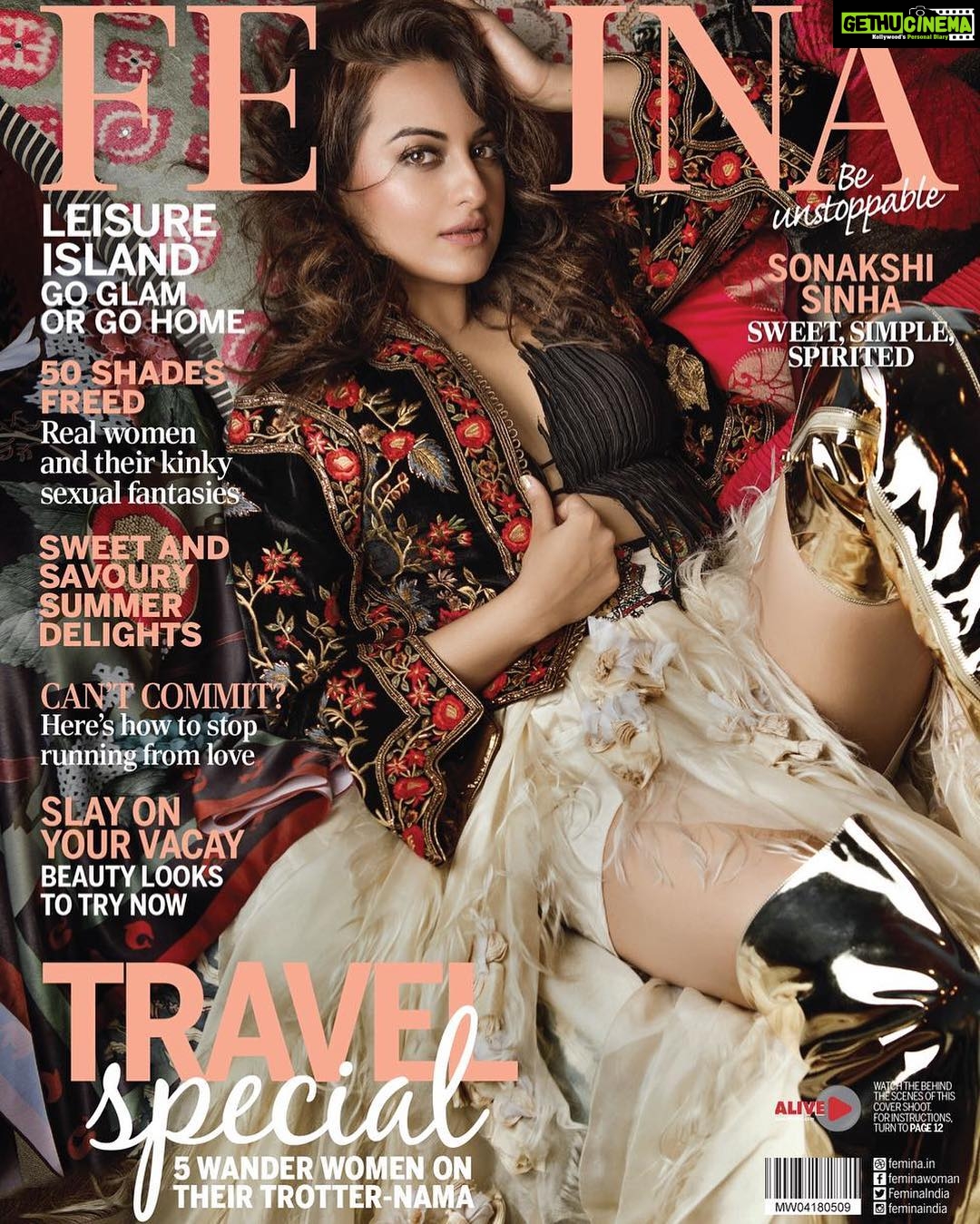 Sonakshi Sinha Instagram - #covergirl for @feminaindia this May! Shot by magic man @errikosandreouphoto, makeup and hair by the amazing @namratasoni and styled by @akshitas11 ❤️ you like?