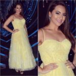 Sonakshi Sinha Instagram – Princess diaries at the #NachBaliye8 shoot yesterday! Styled by @mohitrai (tap for creds) makeup by @niluu9999 and @hairbypriyanka ❤️ #sonastylefile #yellow Filmistan