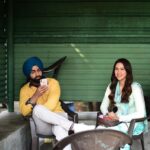 Sonam Bajwa Instagram - Always looking at his phone ...😁 Puaada releasing worldwide 12th August