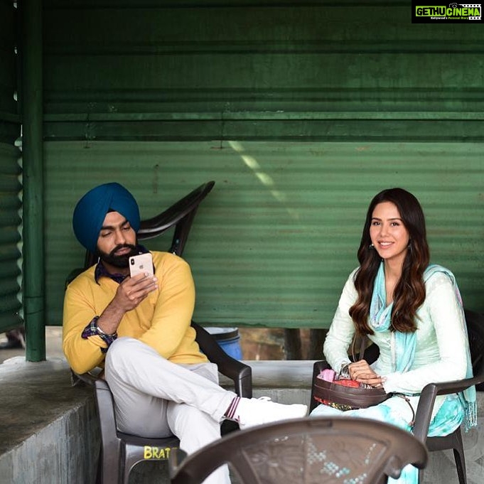 Sonam Bajwa Instagram - Always looking at his phone ...😁 Puaada releasing worldwide 12th August