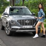 Sonam Bajwa Instagram - I always wish to be #LeftFree while following my passion. Check out my latest clicks from driving around the city in my sporty #HyundaiVENUE with iMT, Intelligent Manual Transmission that lets my left leg be free.Tell me in the comments what would you do if #LeftFree to explore what you love! @hyundaiindia