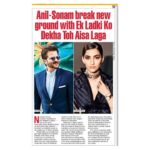 Sonam Kapoor Instagram – @dna 🙏 @anilskapoor #ekladkikodekhatohaisalaga