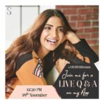 Sonam Kapoor Instagram - Have a question you’d like to ask me? I’ll be doing a live Q&A session this Thursday to answer all those questions! Can’t wait to hear what you guys have to say, see you all there. (Link in my bio)