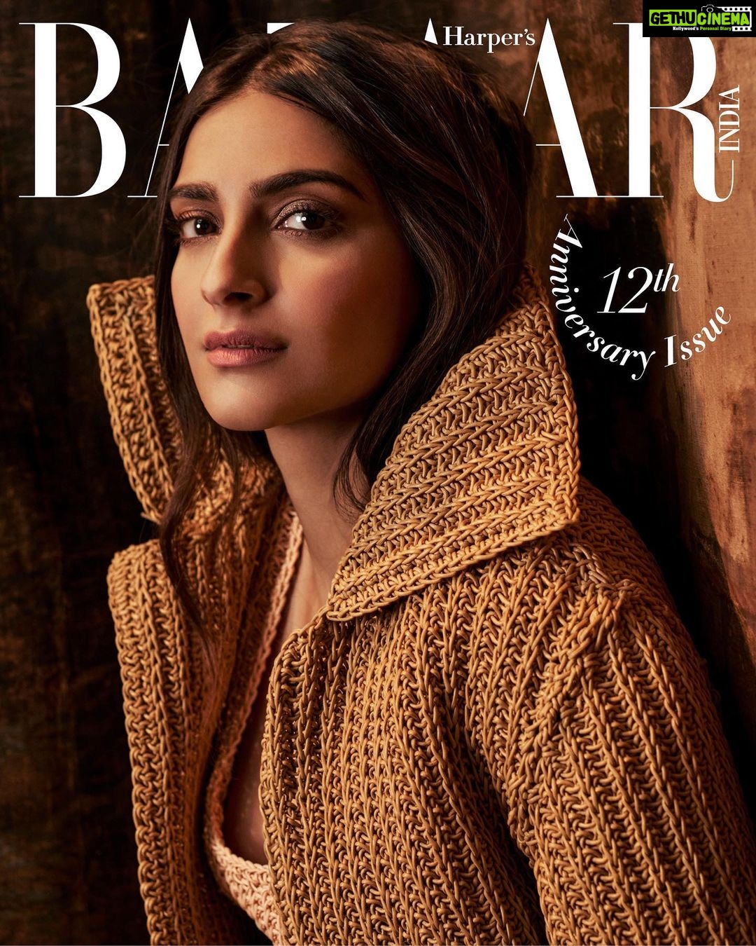 Sonam Kapoor Instagram - #Bazaarturns12 @bazaarindia Digital Editor: Nandini Bhalla (@nandinibhalla ) Photographs by: Damian Foxe (@damianfoxe ) Styled by: Elad Bitton (@mrbitton ) Hair: Dayaruci (@dayaruci ) at @thewallgroup Make-up: Maria Asadi (@official_maria_asadi ) Stylist’s assistant: Rachel Allen Post production: @loveretouch Media director: @media.raindrop Outfit 1 : Coat and dress, Bottega Veneta @newbottega Outfit 2 : @aadnevikofficial Outfit 3 : @louisvuitton