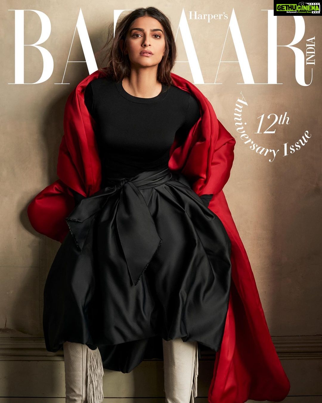 Sonam Kapoor Instagram - #Bazaarturns12 @bazaarindia Digital Editor: Nandini Bhalla (@nandinibhalla ) Photographs by: Damian Foxe (@damianfoxe ) Styled by: Elad Bitton (@mrbitton ) Hair: Dayaruci (@dayaruci ) at @thewallgroup Make-up: Maria Asadi (@official_maria_asadi ) Stylist’s assistant: Rachel Allen Post production: @loveretouch Actor’s Reputation Management: @media.raindrop U.K. publicist : @chandnimodha_ Outfit: Recycled polyester Switchwear Duchesse Wrap, Switchwear Top, recycled polyester Switchwear Duchesse Skirt, all @azfactory. Lionne Boots, Christian Louboutin. @louboutinworld