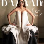 Sonam Kapoor Instagram - #Bazaarturns12 @bazaarindia Digital Editor: Nandini Bhalla (@nandinibhalla ) Photographs by: Damian Foxe (@damianfoxe ) Styled by: Elad Bitton (@mrbitton ) Hair: Dayaruci (@dayaruci ) at @thewallgroup Make-up: Maria Asadi (@official_maria_asadi ) Stylist’s assistant: Rachel Allen Actor’s Reputation Management: @media.raindrop U.K. publicist : @chandnimodha_ Post production : @loveretouch Outfit : Silk Duchess Satin Dress and Trousers, Resin Bead Trompe l'oeil Earrings, and matching glasses, Schiaparelli. @schiaparelli