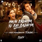 Sonam Kapoor Instagram – Relive the romance of 80s with the quirky #Badhiya from #Sanju. The song comes out on Sunday, 11 AM! #RanbirKapoor @Hirani.rajkumar #RajkumarHiraniFilms @foxstarhindi #VVCFilms @tseries.official