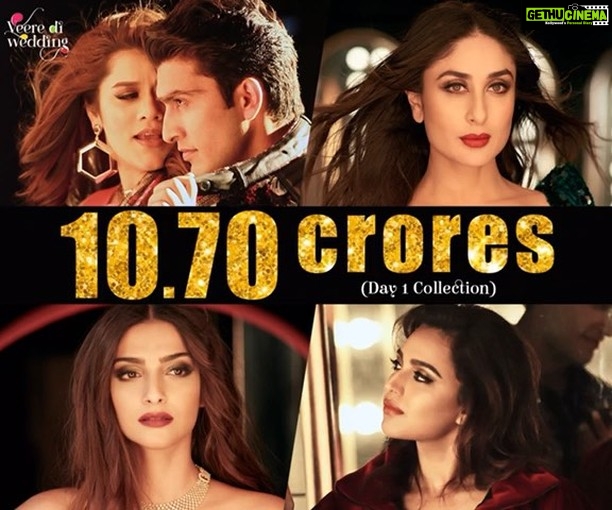 Sonam Kapoor Instagram - Veere Di Wedding opens to 10.70 Crores on day 1! Third highest opener this year for a film without a hero and an adult rating! Clearly the future is female! ❤