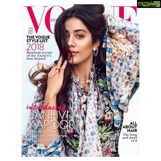 Sonam Kapoor Instagram - My stunning baby sister @janhvikapoor on her first cover of vogue 10 years after my first cover with @vogueindia ! Couldn’t be prouder little 👸🏽 ! Styled by my buddy @priyanka86 📷 @prasadnaaik