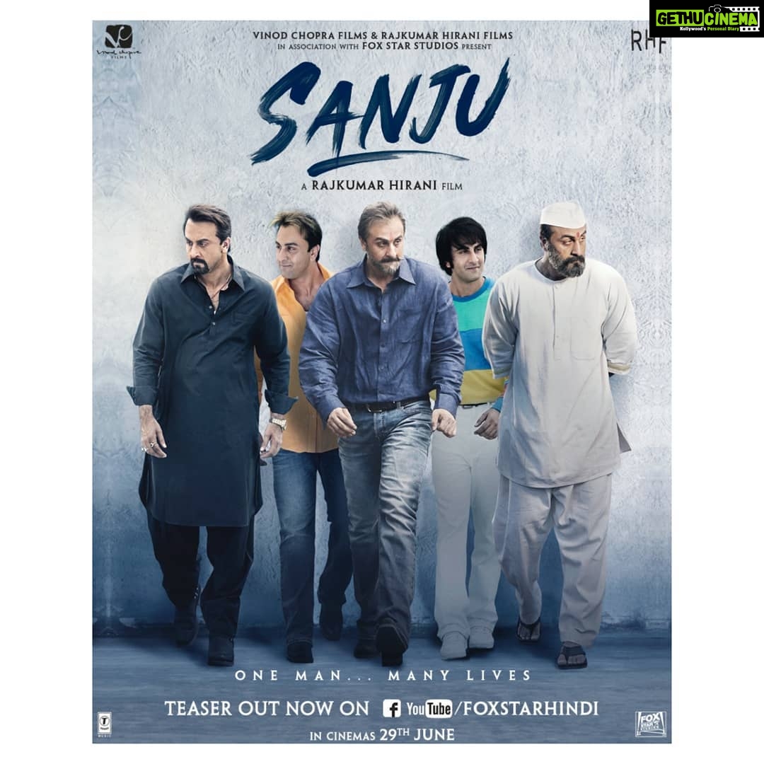 Sonam Kapoor Instagram - The #Sanju poster ❤️ No better way to bring alive the man with many lives! #RanbirKapoor @hirani.rajkumar #RajkumarHiraniFilms #VVCFilms @foxstarhindi