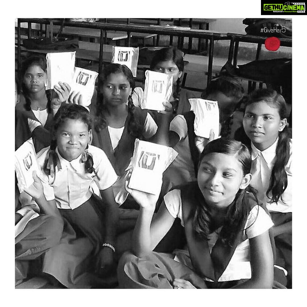 Sonam Kapoor Instagram - #Repost @giveher5 ・・・ Here's our take on the #PadmanChallenge. These young girls are holding up Saafkins™️, an affordable, reusable, environmentally friendly, and antibacterial sanitary panty. We appreciate the conversation that's been started about menstruation, but 80% of women in India still can't afford expensive pads and resort to harmful alternatives like ash, husk, sand, and unsanitised cloth. To add to that, India generates 9000 tonnes of menstrual waste per year. Period poverty and ineffective menstrual waste management are urgent and significant issues. That's why we use your donations to provide thousands of girls across rural India access to Saafkins™️. For just ₹200, you can help a girl attend the five days of school that she would otherwise miss out on, due to her period, for an entire year. This is where the conversation matters. This is why we're breaking the taboo of menstruation. This is our future. Fight the good fight with us and #GiveHer5 today. ✋🏾👩🏾 #PeriodPoverty