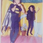 Sonam Kapoor Instagram - DIY Batman costume for a party that wasn’t fancy dress because he was my favourite super hero. Also jumping and dancing with my 👯‍♀️ @rheakapoor is still my favourite thing to do. (Yes those are batman socks and yes I was a nerd)