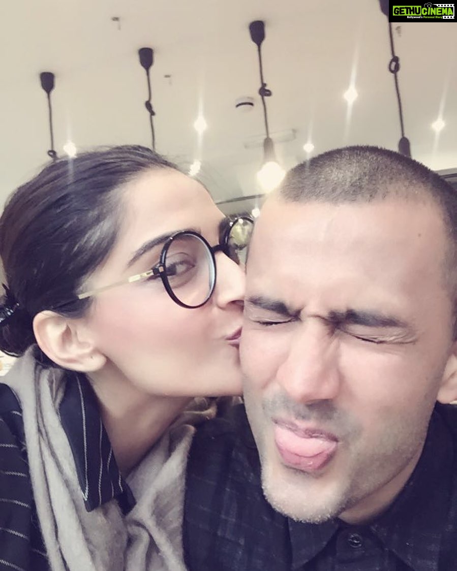 Sonam Kapoor Instagram - Our first picture together.. 4 years ago today I met a vegan who could do complicated yoga positions and speak about retail and business with the same ease. I found him unbelievably cool and sexy., he still makes my heart race and grounds me at the same time. Nothing compares to you @anandahuja , your compassion, kindness, generosity and smarts are incredibly attractive but so is your moodiness and your annoying perfectionism. Thank you for being my partner and standing besides me for these 4 years. They have been my most fulfilling. Happy happy anniversary husband. I’m soo thrilled I get to keep you for the rest of my life. I love you the most and I know you love me the best and the most. That I promise you is the greatest gift I’ve ever received. ❤️ #everydayphenomenal London, United Kingdom