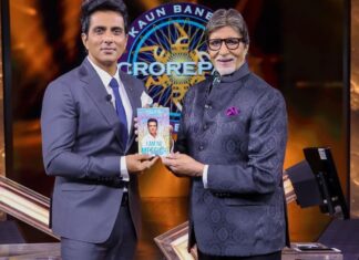 Sonu Sood Instagram - What a way to begin the New Year. Here I am with one of India’s most admired & loved men—Amitji🙏 catch us at 9pm tonight on KBC unveiling my book, I’m no Messiah🙏 Here’s to happy beginnings for everyone around the global fraternity. Keep doing what you do best❤️