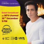 Sonu Sood Instagram - This year has truly shown us the importance of uniting and working towards peace and social justice in many ways, and we've found a common language of music to bring us all together. A global music concert, Peace Through Music by @corninggorillaindia and @playing4change is coming to our homes in India to inspire people to act for peace and justice. Let’s take a small step today and come together to support this cause for a better and peaceful tomorrow. I invite you all to watch the India broadcast of the concert on Saturday, December 26th, 2020, at 9:00PM on @mtvindia channel, followed by streaming on @voot app the next day. Don’t miss the magic created by musicians from across the globe! #PeaceThroughMusic #UN75 #HumanRightsDay @corninggorillaindia , @playing4change, @mtvindia, @voot