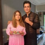 Sonu Sood Instagram – Happy Rakshabandhan ❤️ Really proud of both my sisters @malvika_sachar & @monikasoodsharma for the great work that you have been doing for the society. Love you loads. 😍