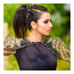 Sruthi Hariharan Instagram - Wild braids ☺
Top from @eliandkim 
Styled by @bapatshweta 
Styling assistant : @snehagajula007 
Assisted on location by @shashwatichandrashekar 
Make up by @shivugowda2011 
Hairstyle by @makeuphairbyvinyasahippla and Rekha - loved this look - thank you guys 
Assisted by @ekiran00007 
Photographed by @raaghavphotography 
#masterdancer #playjudge #fashioncomfort