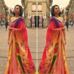 Sruthi Hariharan Instagram – Strutting around the city of Bern in a saree, lip syncing to a song from the film, and shooting in those busy streets against some gorgeous backdrops was quite a crazy experience… The challenge was to regain composure and desperately try and look sane after every cut, lest the live audience of foreign chokras and chokris wrote us off as a crazy bunch of people … 🤡 Don’t get me wrong … it’s fun and I enjoy performing it as much as most of you enjoy watching it ☺️
Saree designed by @thashwini_prakash Make up by the irreplaceable @shivugowda2011 
PS: Audio release of #Taarak on 17th of this month :)