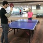 Sunny Leone Instagram - Morning table tennis with this guy!! lol @dirrty99 good laughs in the morning!