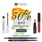 Sunny Leone Instagram - ⚠️SALE ALERT!!⚠️ This #IndependenceDay🇮🇳, Get all @starstruckbysl products at a FLAT 50% OFF! Sale starts from 15th Aug 00:00 IST and is valid only for 24 hours! Limited stock only So hurry up and add your fav products to the cart before they are sold out! #SunnyLeone #fashion #cosmetics #StarStruckbySL #LipLiner #Lipcolor #IntenseMatteLipstick #LiquidLipColor #Sale #IndependenceDay #FreedomSale Suncity Media and Entertainment