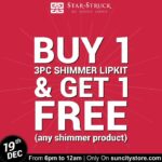 Sunny Leone Instagram – And @starstruckbysl is back with another crazy OFFER!
Now BUY any 3pc #Shimmer LipKit and Get 1 #FREE

Offer valid only on www.suncitystore.com and starts tonight at 6pm IST!

#SunnyLeone #fashion #cosmetics #StarStruckbySL #ShimmerMatte #offer