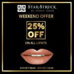 Sunny Leone Instagram – Your weekend just got better!! Now avail flat 25% discount on all @starstruckbysl LipKits !! Limited time offer only on 
www.suncitystore.com
Starting NOW

#SunnyLeone #fashion #cosmetics #StarStruckbySL #LipLiner #Lipcolor #IntenseMatteLipstick #LiquidLipColor #newlaunch #NewShade #offer #weekend