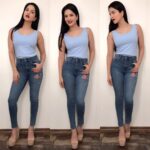 Sunny Leone Instagram - This is how I paired "Starry Night" @starstruckbysl with a simple blue tank and tight jeans! How are you all pairing the StarStruck colors? I want to see!!