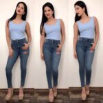 Sunny Leone Instagram – This is how I paired “Starry Night” @starstruckbysl with a simple blue tank and tight jeans! How are you all pairing the StarStruck colors? I want to see!!