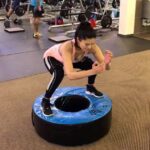 Sunny Leone Instagram – When I said I love doughnuts…this is not the kind I meant @lian_wentzel haha the hard blue bands and jump squats on the doughnut! So hard!!