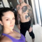 Sunny Leone Instagram – My workout partner @dirrty99 ;)