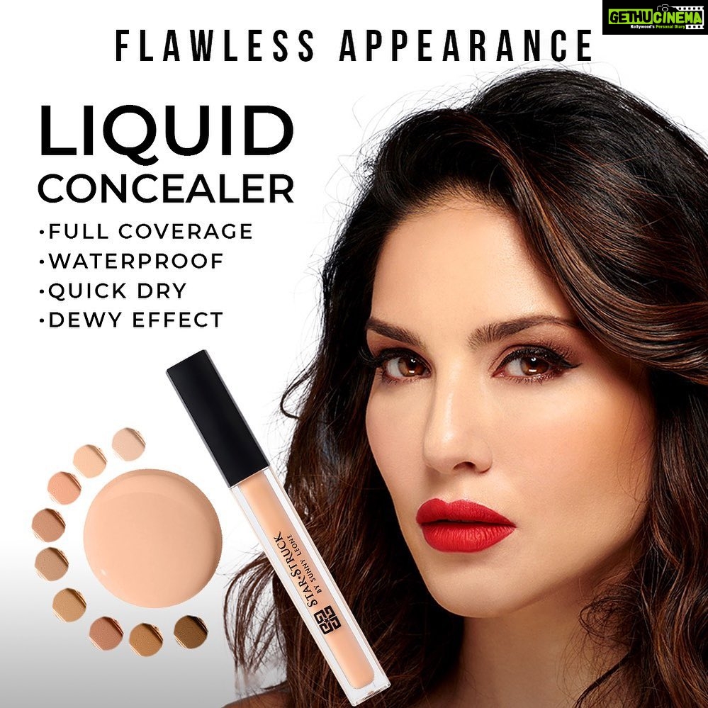Sunny Leone Instagram - Flawless Perfection! Dark circles, imperfections and redness are now a thing of the past with #CrueltyFree @starstruckbysl LIQUID CONCEALERS. . . Available in 9 Skin tones on www.starstruckbysl.com . . #SunnyLeone #Cosmetics #makeup #crueltyfreemakeup #MadeInIndia 🇮🇳 #luxurymakeup #facemakeup #concealor Mumbai, Maharashtra